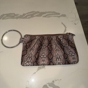 Snake Print Wristlet Pouch